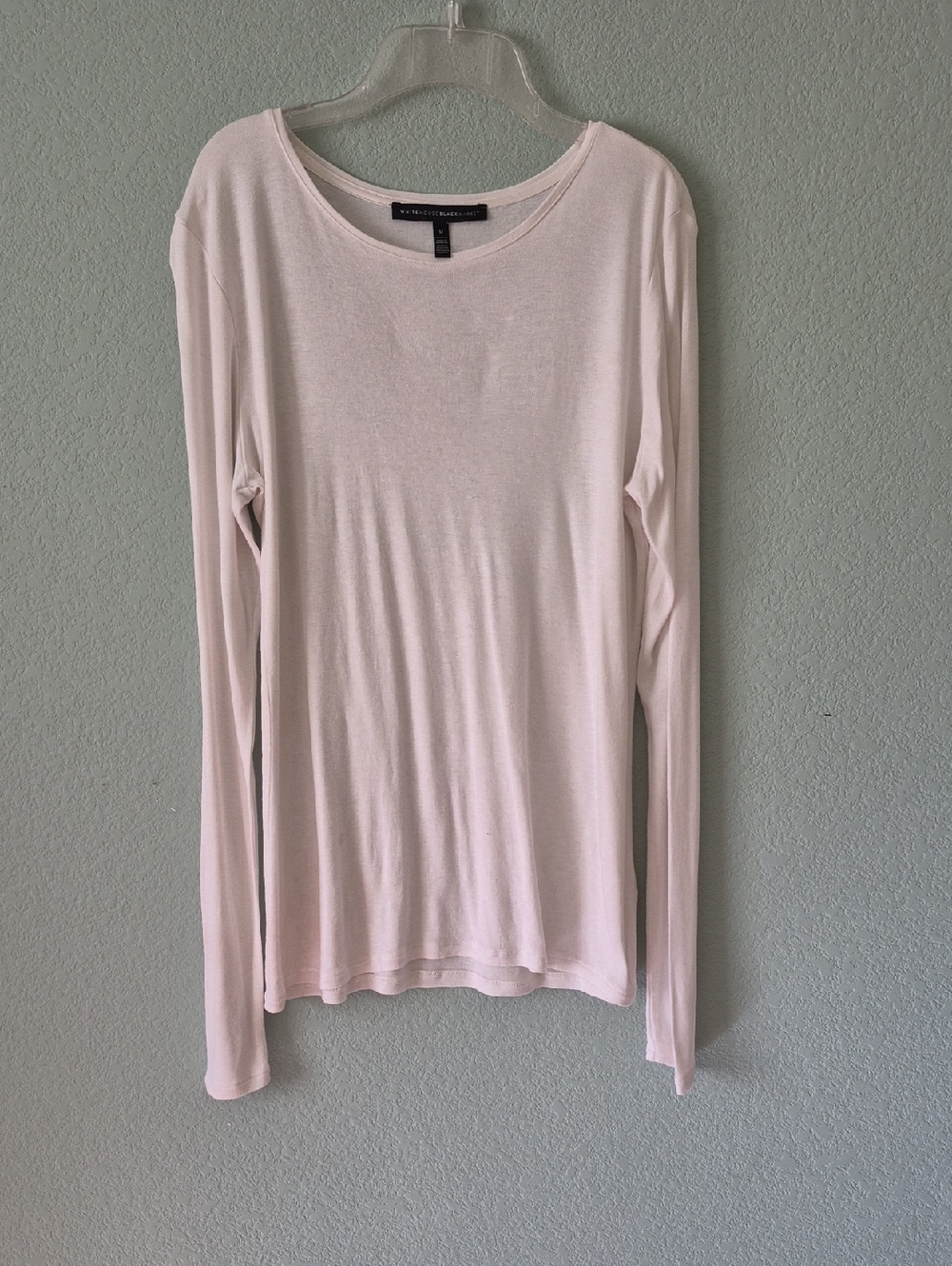 Vince Slim White Long-Sleeve Crewneck Tee